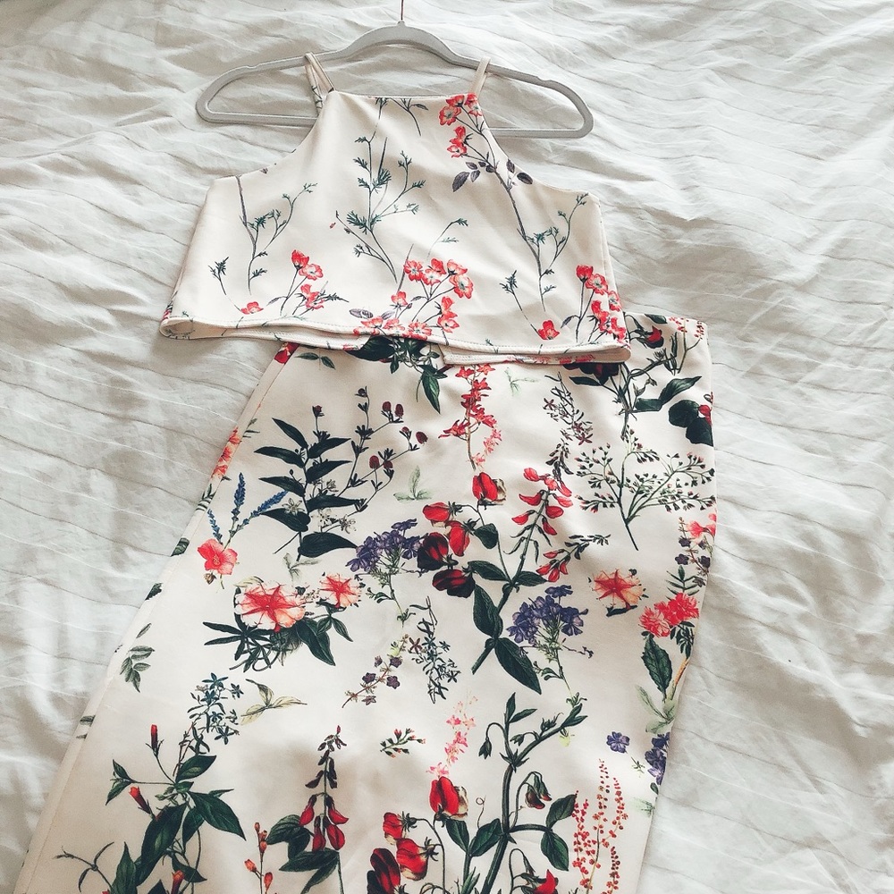 Floral print two piece set